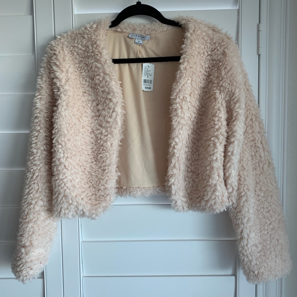 Sherpa Faux Fur Cropped Jacket